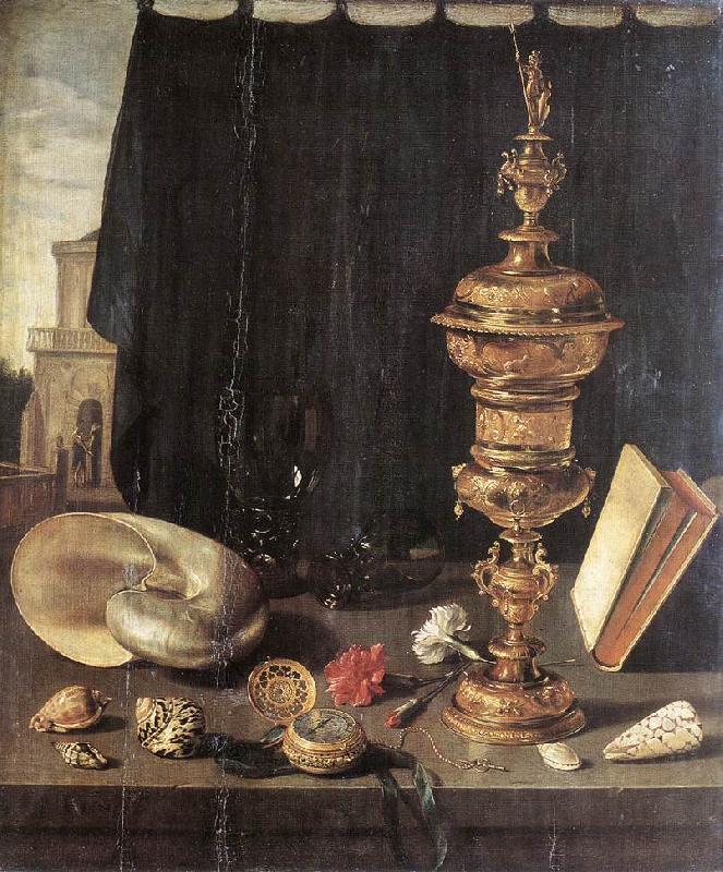CLAESZ, Pieter Still-life with Great Golden Goblet fg France oil painting art